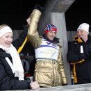 World champion Petter Northug on the Royal stands with King Harald and Queen Sonja (Photo: Lise Åserud / Scanpix)